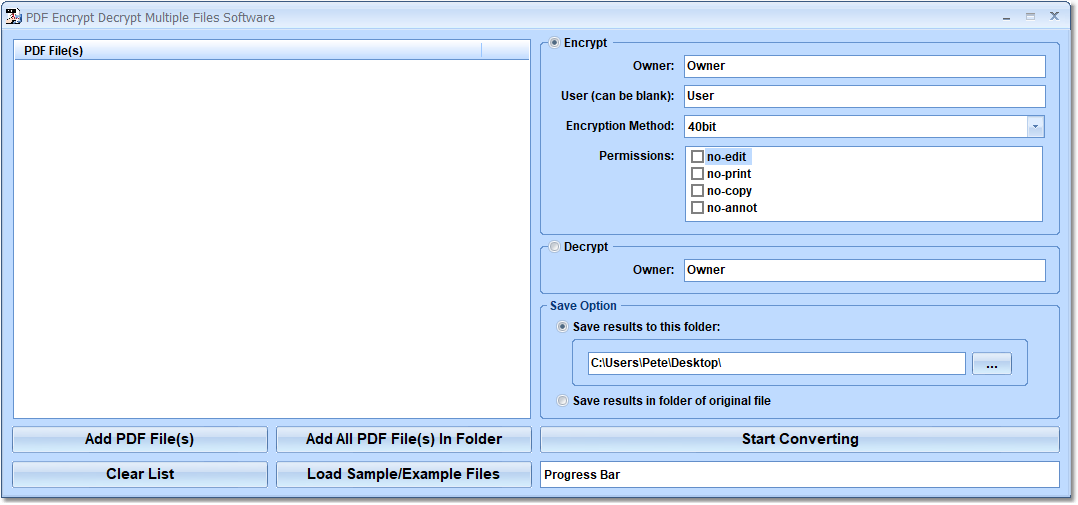 PDF Encrypt Decrypt Multiple Files Software