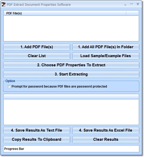 PDF Extract Document Properties Software screen shot