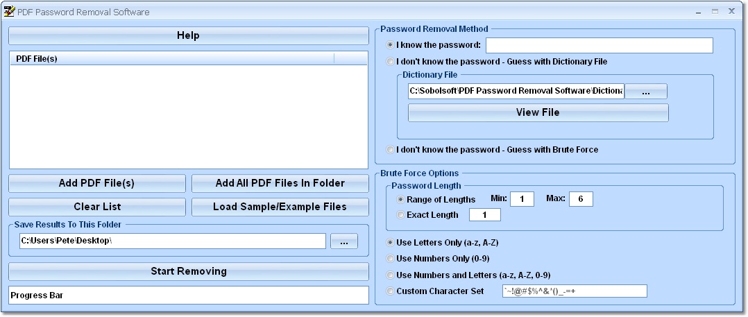 PDF Password Removal Software screen shot