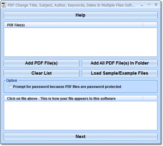Change general document information (metadata) in one or more PDF files.