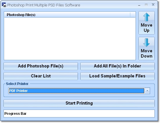 Photoshop Print Multiple PSD Files Software screen shot