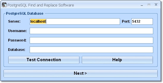 Click to view PostgreSQL Find and Replace Software 7.0 screenshot