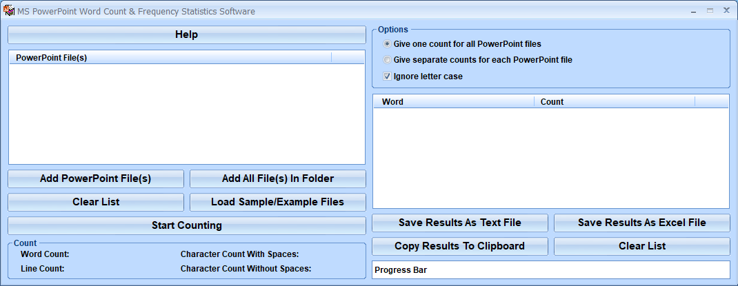 MS PowerPoint Word Count & Frequency Statistics Software