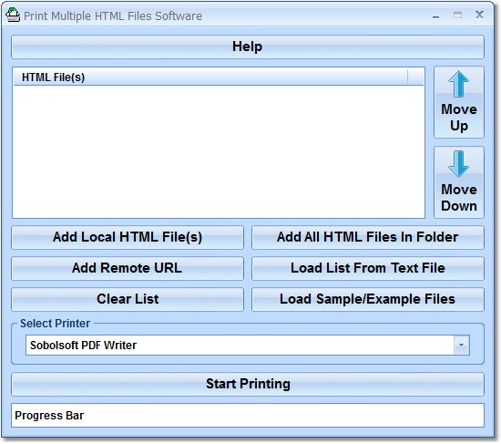 Print Multiple HTML Files Software screen shot