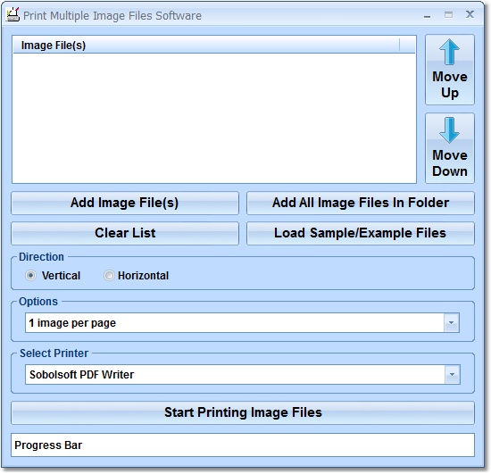 Print Multiple Image Files Software screen shot