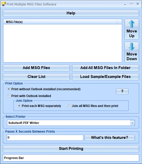 Windows 7 Print Multiple MSG Files Software 7.0 full