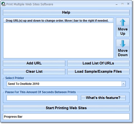 Print Multiple Web Sites Software screen shot