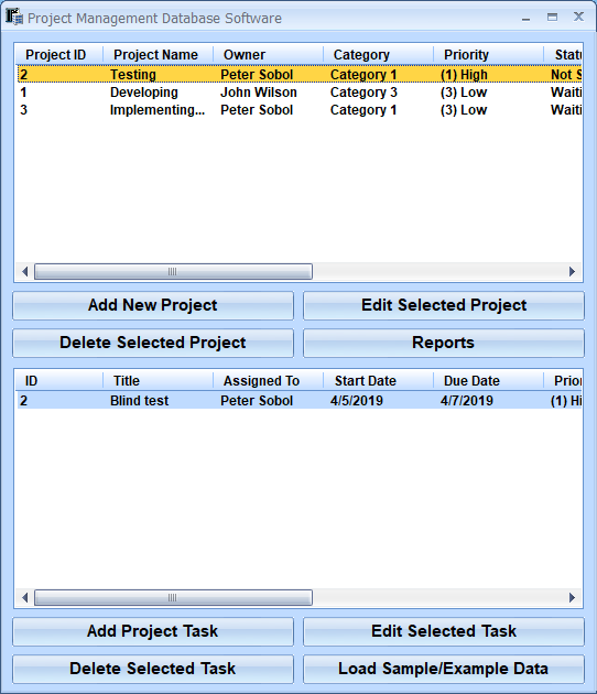 Project Management Database Software 7.0 full