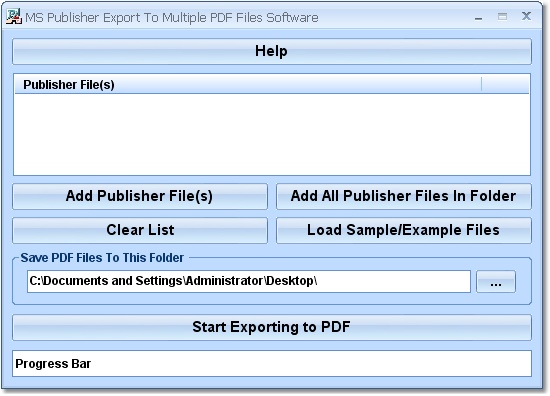 Click to view MS Publisher Export To Multiple PDF Files Software 7.0 screenshot