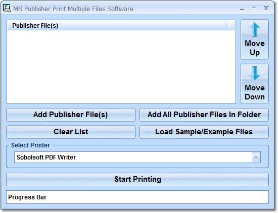 MS Publisher Print Multiple Files Software screen shot