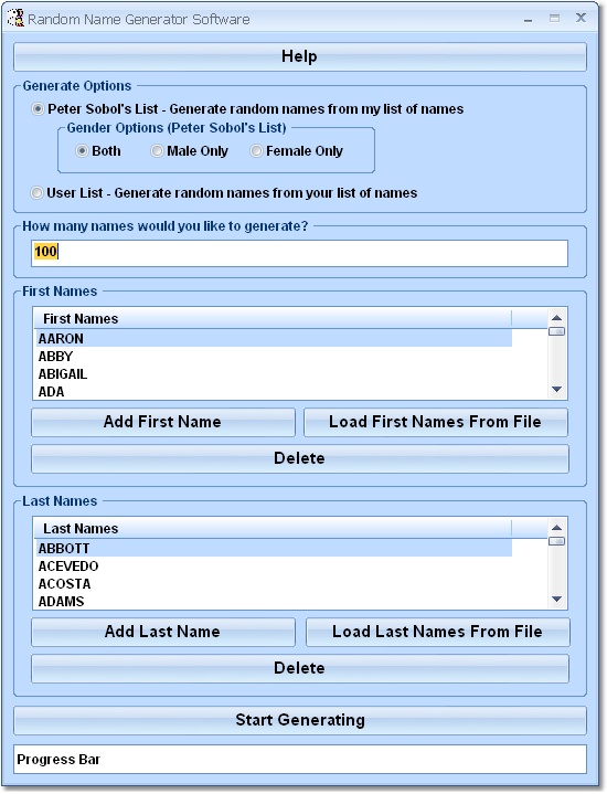 Screenshot for Random Name Generator Software 7.0