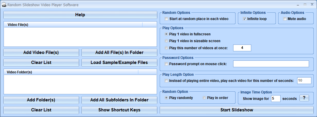 screenshot of random-slideshow-video-player-software
