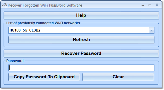 Recover Forgotten WiFi Password Software 7.0 screenshot