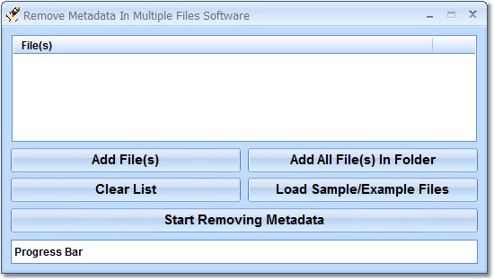 Remove Metadata In Multiple Files Software screen shot