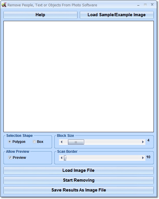Remove small unwanted things from an image file.