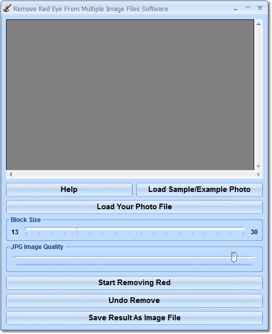 Remove Red Eye From Multiple Image Files Software screen shot
