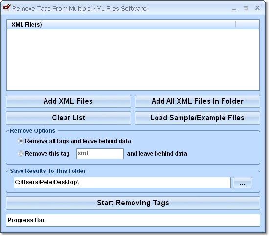 Remove Tags From Multiple XML Files Software