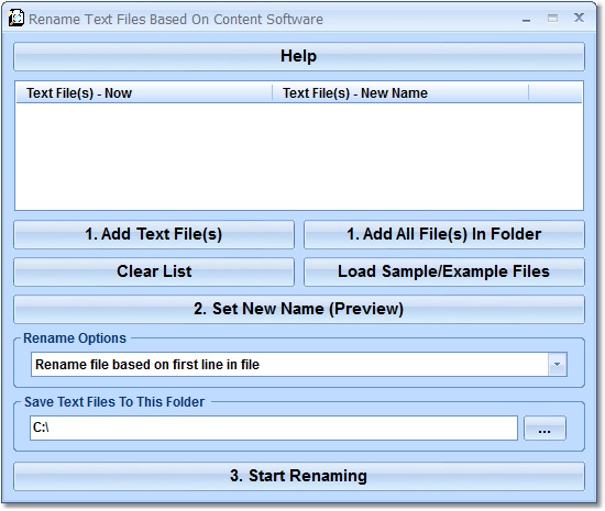 Screenshot for Rename Text Files Based On Content Software 7.0