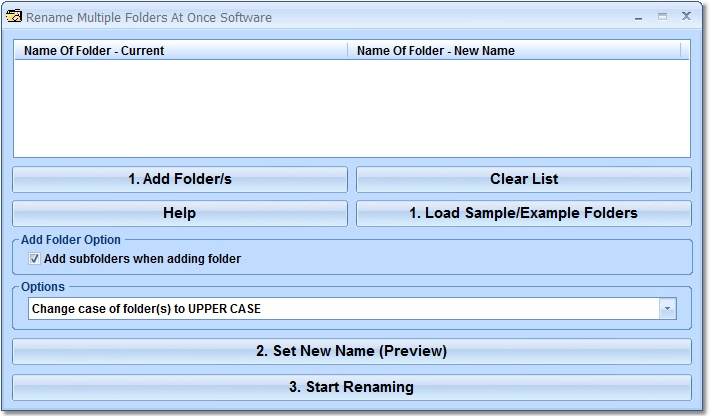 Screenshot of Rename Folders Software