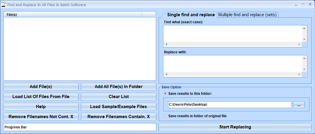 Find and Replace In All Files In Batch Software