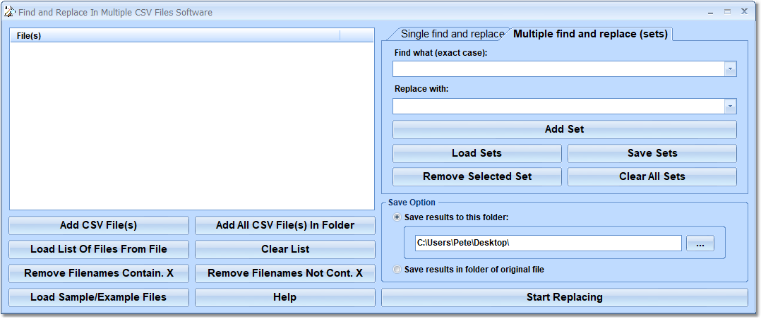 Find and Replace In Multiple CSV Files Software