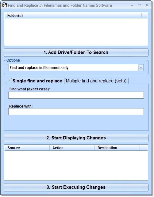 Find and Replace In Filenames and Folder Names Sof screen shot