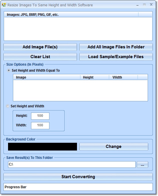 Resize Multiple Image Files Software screen shot