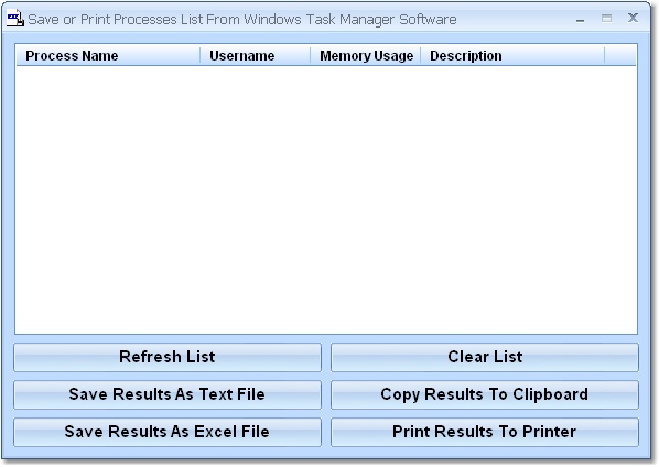Save or print the list of processes running on your computer.