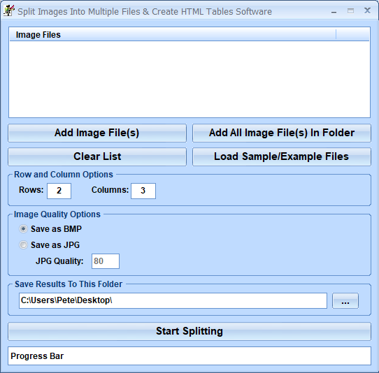 screenshot of split-images-into-multiple-files-and-create-html-tables-software