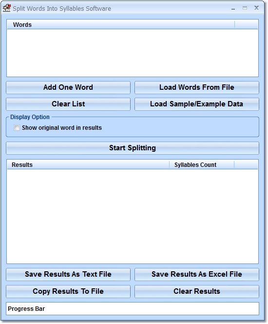 Split Words Into Syllables Software screen shot