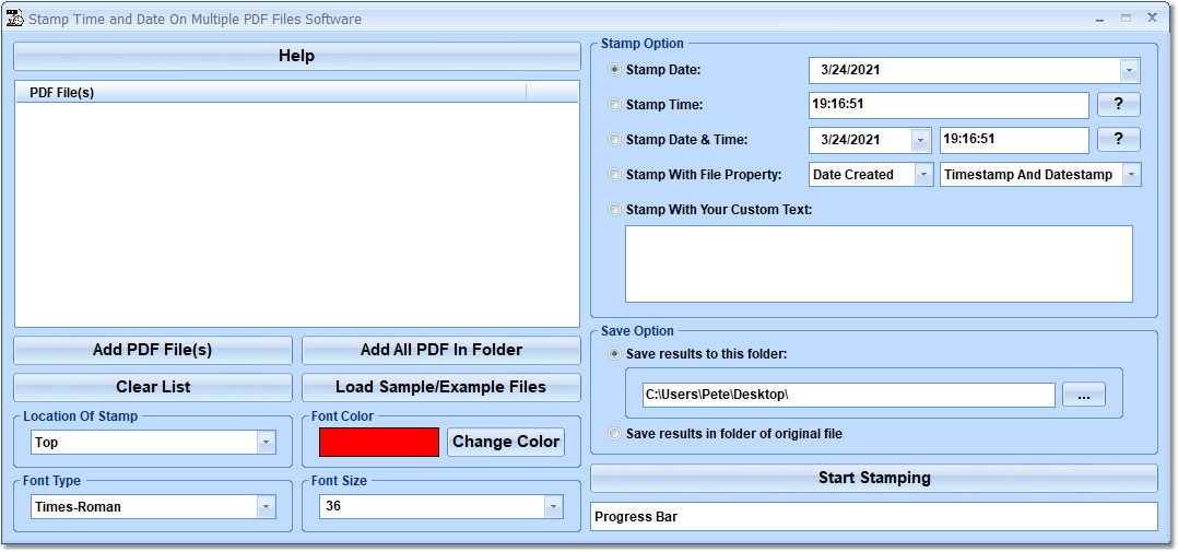 Stamp Time and Date On Multiple PDF Files Software