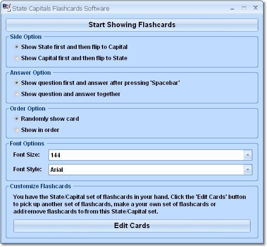 State Capitals Flashcards Software