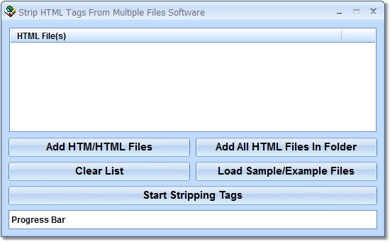 Strip HTML Tags From Multiple Files Software screen shot
