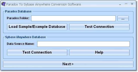 Paradox to Sybase Anywhere Conversion Software Screenshot