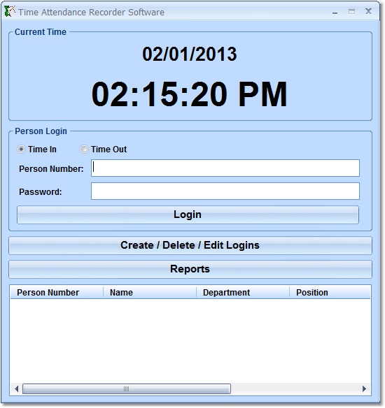 Time Attendance Recorder Software screen shot