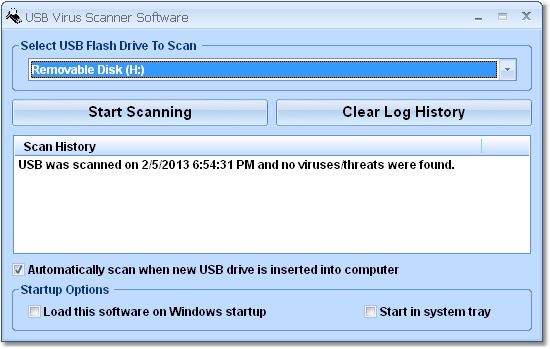 Scan inserted USB drives for viruses.