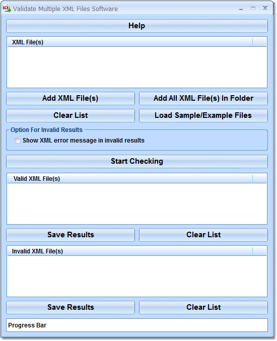 Validate Multiple XML Files Software screen shot