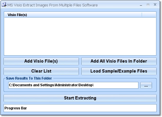 In one or more MS Visio files, extract images found within each file.