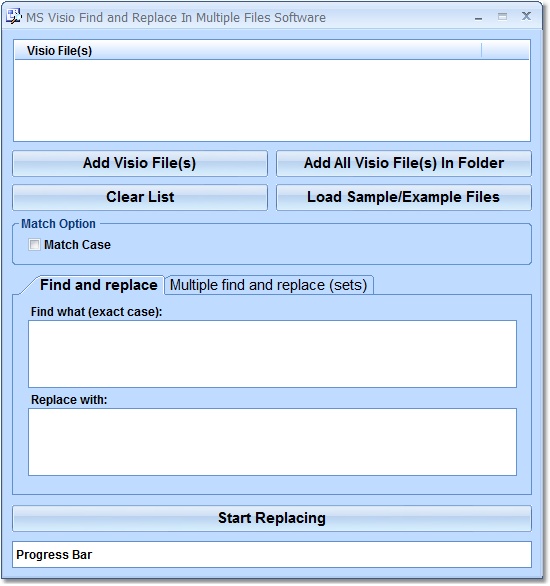Click to view MS Visio Find and Replace In Multiple Files Softwa 7.0 screenshot