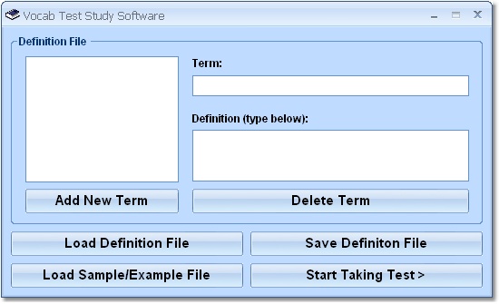 Vocab Test Study Software screen shot