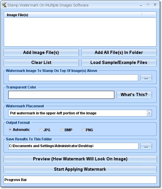 Click to view Watermark Multiple Images Software 7.0 screenshot