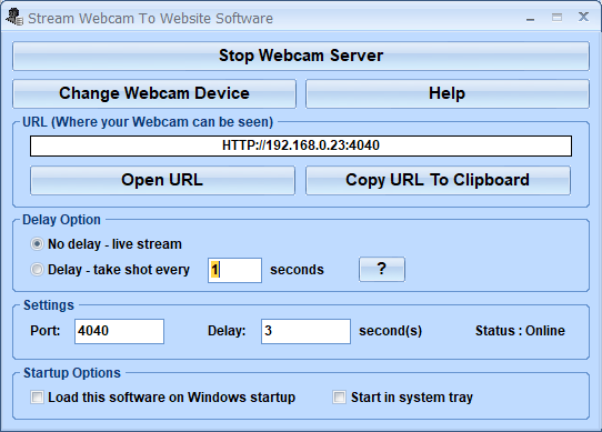 Stream Webcam To Website Software