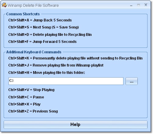 Winamp Delete File Software screen shot