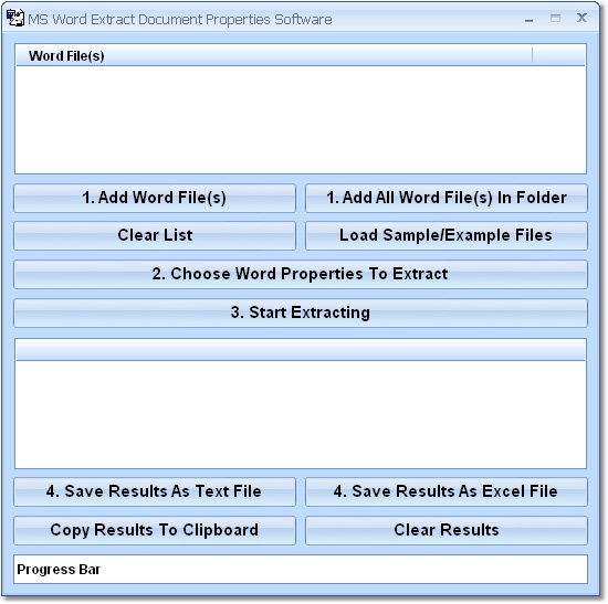 MS Word Extract Document Properties Software screen shot