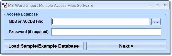 MS Word Import Multiple Access File Screenshot