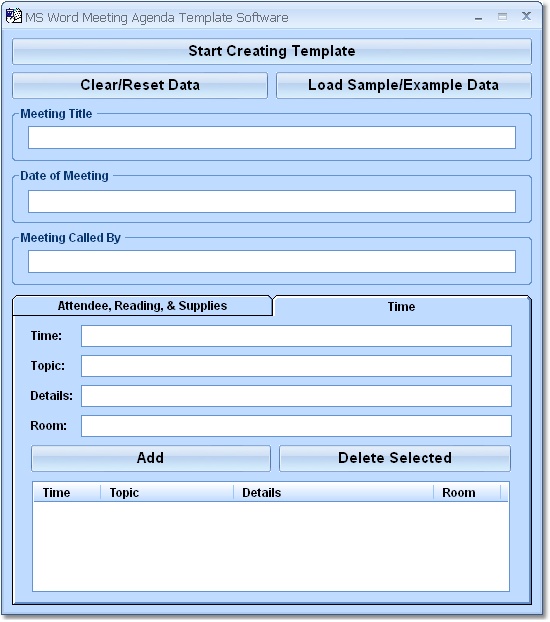 Screenshot for MS Word Meeting Agenda Template Software 7.0