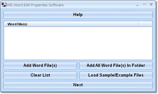 MS Word Edit Properties Software screen shot
