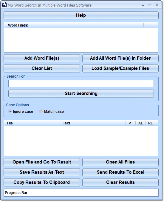MS Word Search In Multiple Word Files Software screen shot