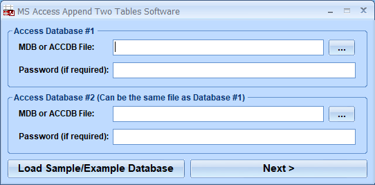 screenshot of ms-access-append-two-tables-software