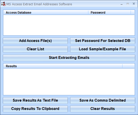 screenshot of ms-access-extract-email-addresses-software